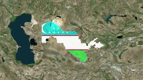 Uzbekistan Borderline: Country Map Stock Collection - Wide Angles to Zoom-In