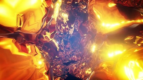 Golden Cave Tunnel 4k