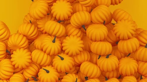 Falling 3D Pumpkins Background Animation