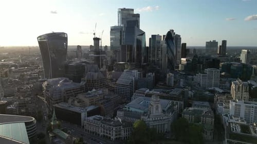 Aerial view of London City skyline, England, United Kingdom