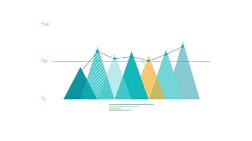 Animated Element for Business Infographics Area Chart with Triangles
