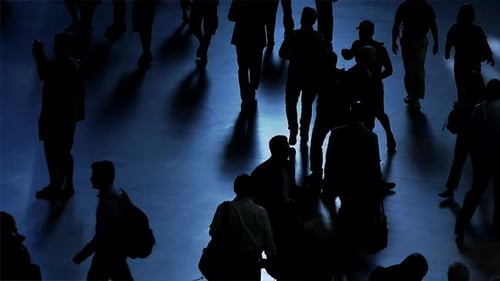 Crowds of Business People Walking in the City Crossing Urban Street