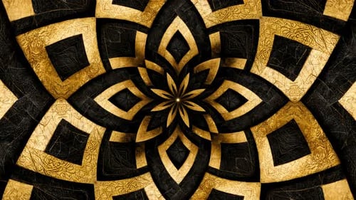 Golden Decorative Mandala Pattern Animated Loop Background