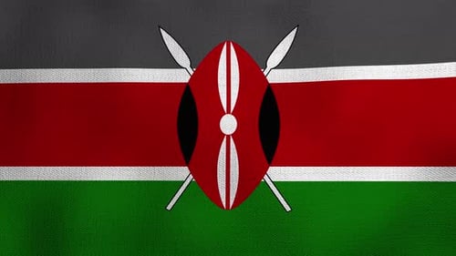 Kenya National Flag Waving Animation
