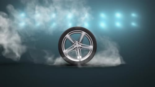 Spinning Tire With Smoke