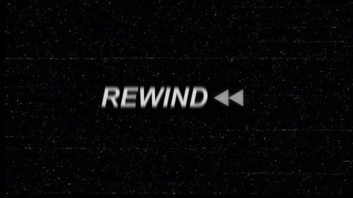 Retro VHS Rewind Effect with Grainy Static Overlay and Starfield Background