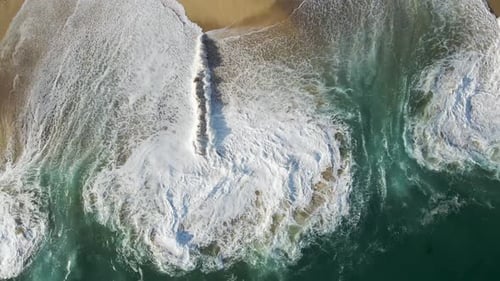 Aerial view of Playa del Divorcio, Cabo San Lucas, Baja California, Mexico.