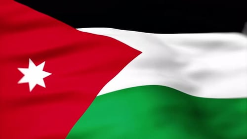 Realistic Jordan Flag Waving Seamless Loop