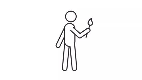 Animated Person Painting Line Icon