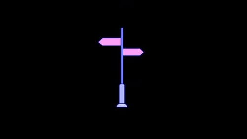 Neon Directional Signpost Animation