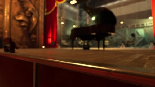 Animated Cinematic Stage with Grand Piano Scene