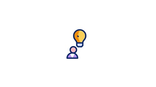 Flat Design Animated Idea with Checkmark Icon
