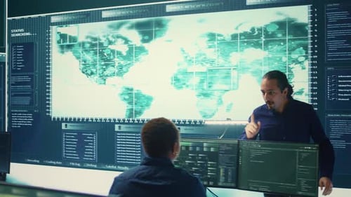 Cyber Defense Team Working in a Governmental Security Operations Center