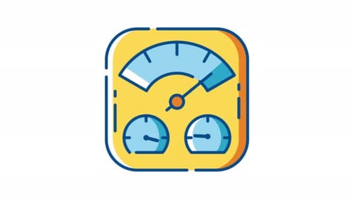 Animated Modern Gauge Icon for Data Performance