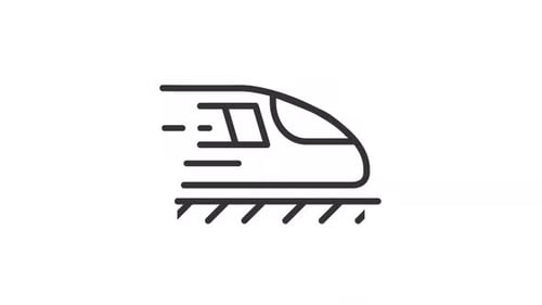 Animated Train Linear Icon