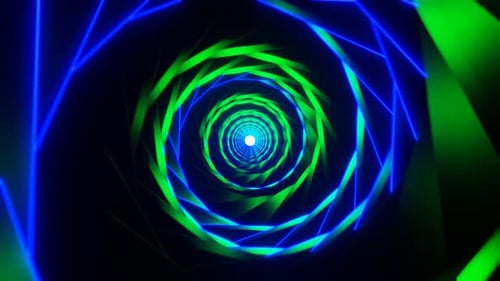Blue and Green Spiral Dragon Tunnel Background VJ Loop Animation in 4K