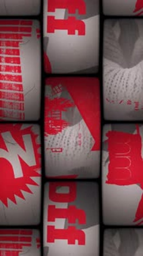 Gritty Urban Newsprint White and Red Columns