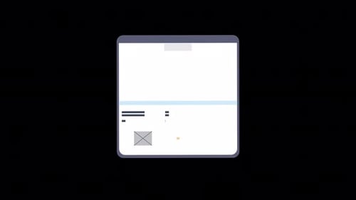 Flat Design Animation of Browser Window and Data Server Icon