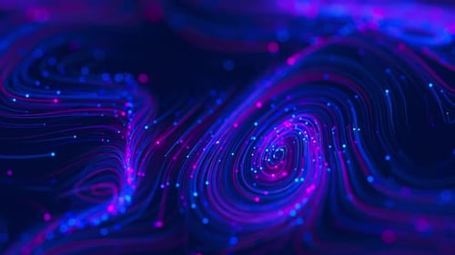 Big Data Swirl Patterns in Futuristic Cyberspace Whirl Flow of Data in Quantum Digital Network Neon