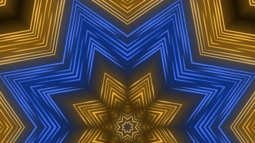 Dynamic Futuristic Neon Star Kaleidoscope Background