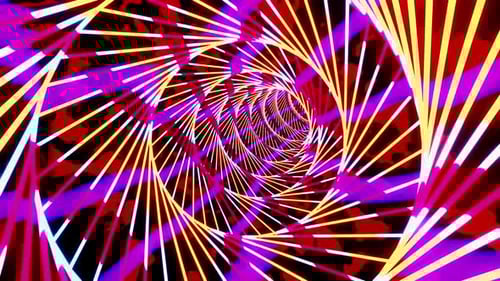 Dynamic Neon Geometric Tunnel Loop Background