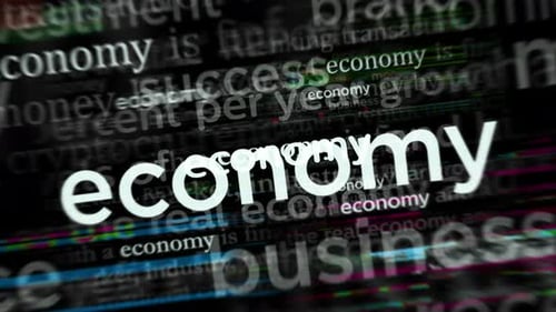 Economy and finance headline news titles media looped