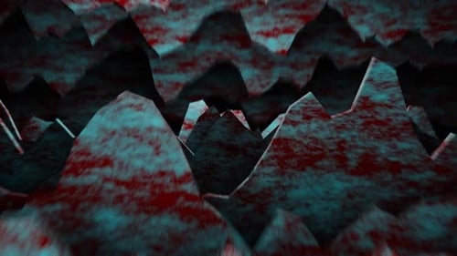 Blue Rocky Bloody Cave Background Loop Animation in 1080HD