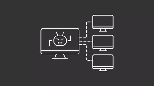 Animation en ligne blanche du botnet