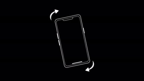 Animación de Por favor, gira tu teléfono en posición horizontal, rotación de 90 grados para una mejor experiencia