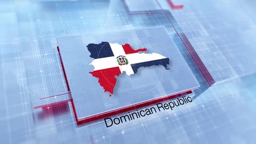 Modern Digital Display of Dominican Republic Map and Flag