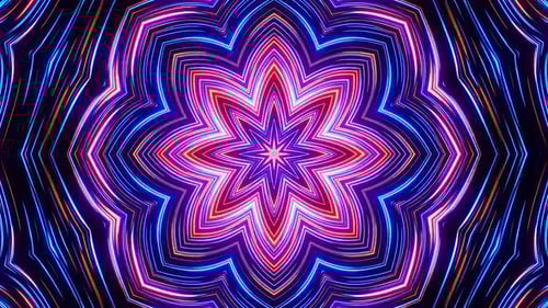 Pulsos dinâmicos de padrão fractal de néon com energia e movimento vibrantes