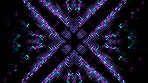 Cyan And Pink Neon Light Moves In Rectangles Background Vj Loop In 4K