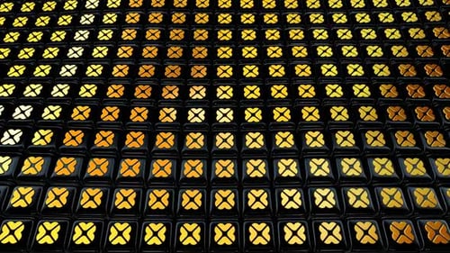 Abstract Shimmering Golden Tiles Grid Background