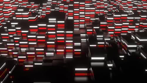 White And Red Circular Neon Equalizer Background Vj Loop In HD