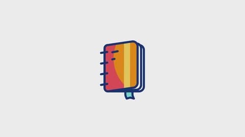 Animated Flat Design Notebook Icon
