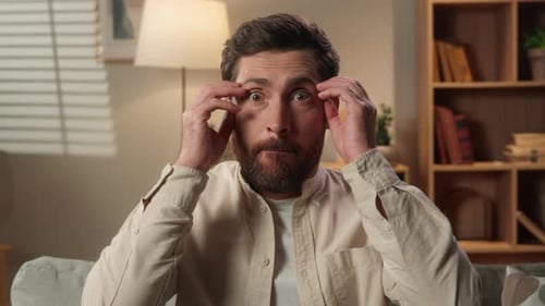 Man Reacts with Overwhelming Surprise and Joy