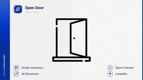 Open Door Icon Minimalist Animation