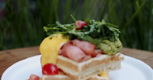 Waffle Breakfast Plate with Toppings