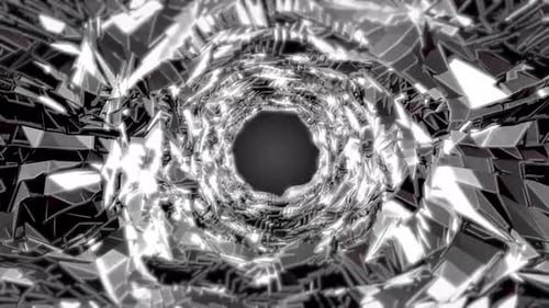Abstract Geometric Tunnel Fly-Through Motion Background
