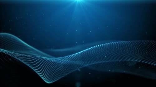 Blaue, glatte, futuristische, abstrakte Wellenform, die sich in einer nahtlosen Schleife entwickelt