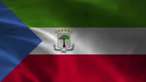 Equatorial Guinea Flag Waving Realistic Loop Animation