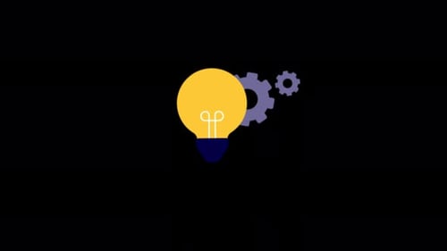 Animated Idea Lightbulb and Gears for Innovation