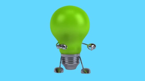 Lustiger 3D-Cartoon-Glühlampentanz (inklusive Alpha-Kanal)