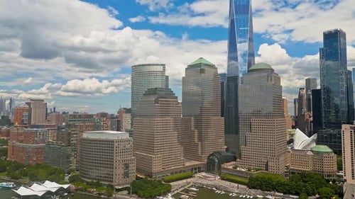 New York City NYC Aerial View New York City Skyline From Drone Panoramic Drone View on Manhattan in