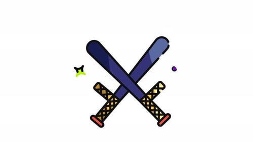 Animated Baseball Bats Sports Icon