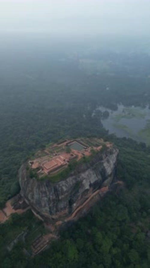 Aerial view of Sigiriya lion rock fortress