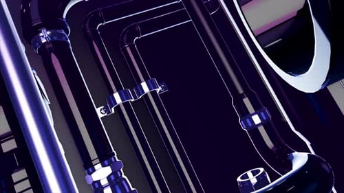 Futuristic Chrome Pipes Technology Animation