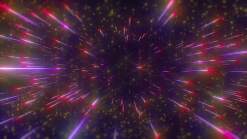 Neon Light Streaks Warp Speed Space Tunnel Background Loop