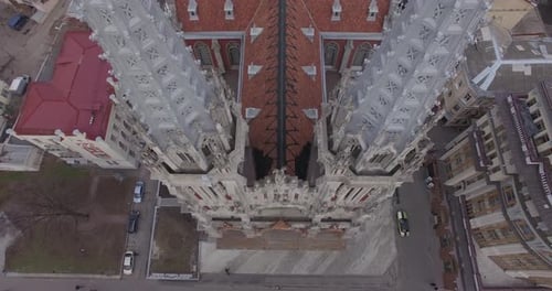 St Nicholas Roman Catholic Church, Kyiv. Aerial.
