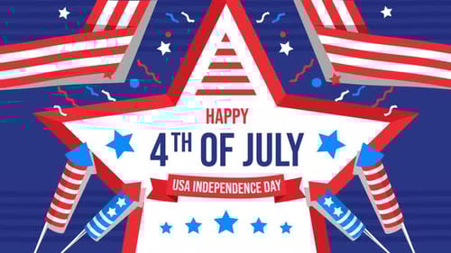4th of july celebration united states independence day USA animation 4k
